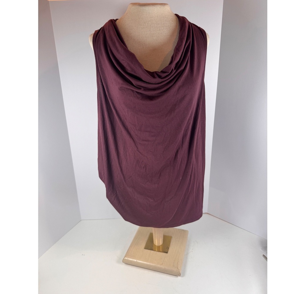 Torrid Burgundy Plum Cowl Neck Sleeveless Modal Blend Top Size 1 Plus